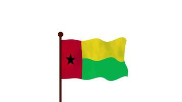 Guinea Bissau animated video raising the flag, introduction of the country name and flag 4K Resolution.