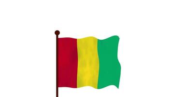 Guinée Animé vidéo élevage le drapeau, introduction de le pays Nom et drapeau 4k résolution. video