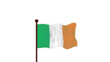 Ireland animated video raising the flag, introduction of the country name and flag 4K Resolution.