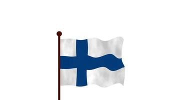 Finland geanimeerd video verhogen de vlag, invoering van de land naam en vlag 4k oplossing.