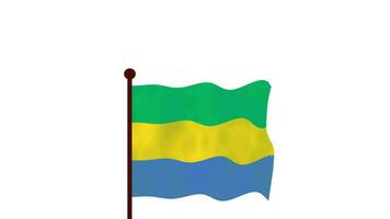 Gabon Animé vidéo élevage le drapeau, introduction de le pays Nom et drapeau 4k résolution. video