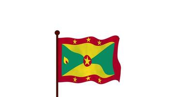 Grenada animated video raising the flag, introduction of the country name and flag 4K Resolution.