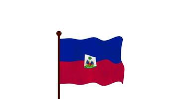 Haïti Animé vidéo élevage le drapeau, introduction de le pays Nom et drapeau 4k résolution. video