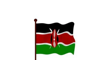 kenya animerad video höjning de flagga, introduktion av de Land namn och flagga 4k upplösning.