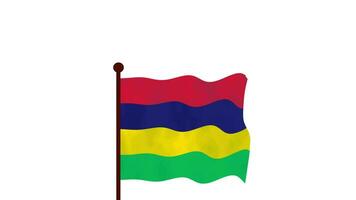 Mauritius geanimeerd video verhogen de vlag, invoering van de land naam en vlag 4k oplossing.