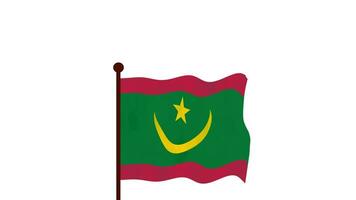mauretanien animerad video höjning de flagga, introduktion av de Land namn och flagga 4k upplösning.