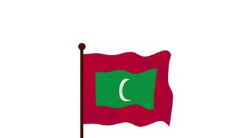 maldiverna animerad video höjning de flagga, introduktion av de Land namn och flagga 4k upplösning.