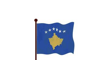 kosovo animerad video höjning de flagga, introduktion av de Land namn och flagga 4k upplösning.