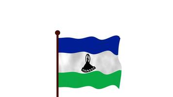 Lesotho animated video raising the flag, introduction of the country name and flag 4K Resolution.