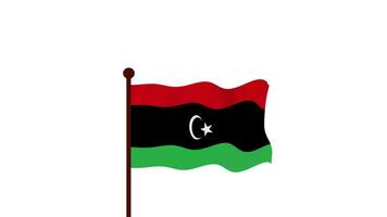 libyen animerad video höjning de flagga, introduktion av de Land namn och flagga 4k upplösning.