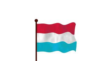 Luxemburgo animado vídeo levantando a bandeira, introdução do a país nome e bandeira 4k resolução. video