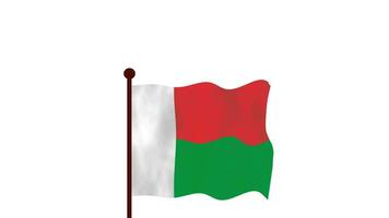 Madagascar Animé vidéo élevage le drapeau, introduction de le pays Nom et drapeau 4k résolution. video