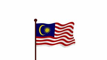 Malaysia animated video raising the flag, introduction of the country name and flag 4K Resolution.