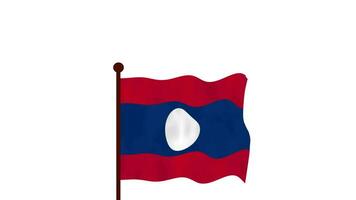 laos animerad video höjning de flagga, introduktion av de Land namn och flagga 4k upplösning.