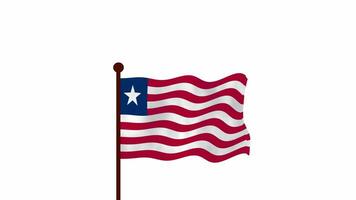 Liberia geanimeerd video verhogen de vlag, invoering van de land naam en vlag 4k oplossing.