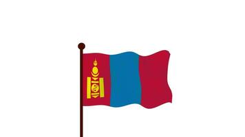 Mongolia animated video raising the flag, introduction of the country name and flag 4K Resolution.