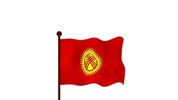 Kyrgyzstan animated video raising the flag, introduction of the country name and flag 4K Resolution.