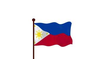 Filippijnen geanimeerd video verhogen de vlag, invoering van de land naam en vlag 4k oplossing.