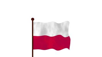 polen animerad video höjning de flagga, introduktion av de Land namn och flagga 4k upplösning.