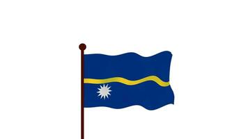 nauru geanimeerd video verhogen de vlag, invoering van de land naam en vlag 4k oplossing.