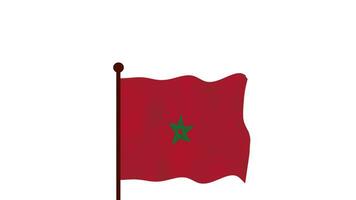 Marruecos animado vídeo levantamiento el bandera, Introducción de el país nombre y bandera 4k resolución. video
