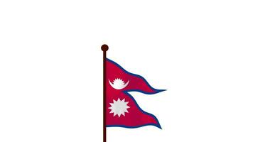 Nepal animado vídeo levantamiento el bandera, Introducción de el país nombre y bandera 4k resolución. video