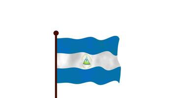 Nicaragua animado vídeo levantamiento el bandera, Introducción de el país nombre y bandera 4k resolución. video