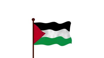 Palestina animado vídeo levantando a bandeira, introdução do a país nome e bandeira 4k resolução. video
