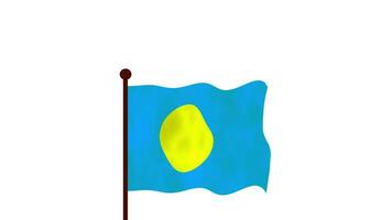 Palau Animé vidéo élevage le drapeau, introduction de le pays Nom et drapeau 4k résolution. video