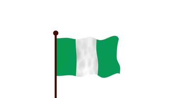 Nigeria geanimeerd video verhogen de vlag, invoering van de land naam en vlag 4k oplossing.