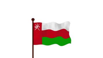 Oman Animé vidéo élevage le drapeau, introduction de le pays Nom et drapeau 4k résolution. video