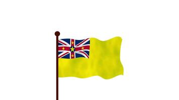 niue geanimeerd video verhogen de vlag, invoering van de land naam en vlag 4k oplossing.