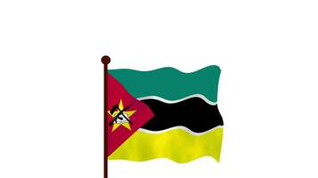 Mozambique geanimeerd video verhogen de vlag, invoering van de land naam en vlag 4k oplossing.