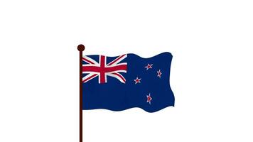 New Zealand animated video raising the flag, introduction of the country name and flag 4K Resolution.