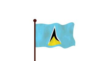 Saint Lucia animated video raising the flag, introduction of the country name and flag 4K Resolution.