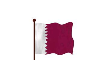 Qatar Animé vidéo élevage le drapeau, introduction de le pays Nom et drapeau 4k résolution. video