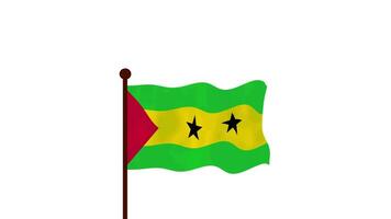 Sao Tome and Principe animated video raising the flag, introduction of the country name and flag 4K Resolution.