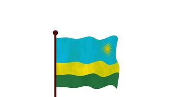Rwanda Animé vidéo élevage le drapeau, introduction de le pays Nom et drapeau 4k résolution. video