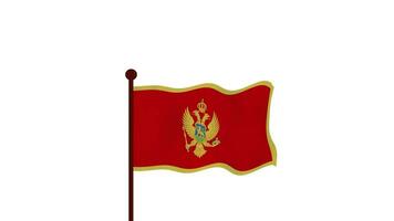 Montenegro geanimeerd video verhogen de vlag, invoering van de land naam en vlag 4k oplossing.