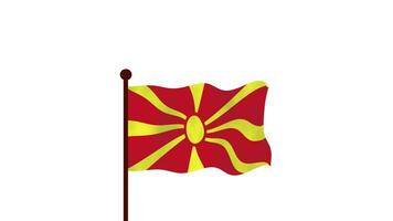 norr macedonia animerad video höjning de flagga, introduktion av de Land namn och flagga 4k upplösning.