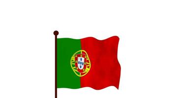 Portugal animated video raising the flag, introduction of the country name and flag 4K Resolution.