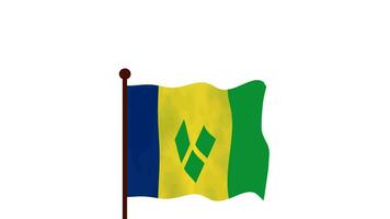 Saint Vincent and the Grenadines animated video raising the flag, introduction of the country name and flag 4K Resolution.