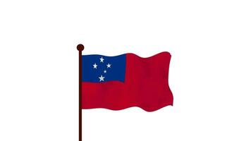 Samoa geanimeerd video verhogen de vlag, invoering van de land naam en vlag 4k oplossing.