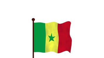 Senegal geanimeerd video verhogen de vlag, invoering van de land naam en vlag 4k oplossing.