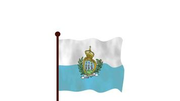 San Marino animated video raising the flag, introduction of the country name and flag 4K Resolution.