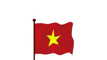 vietnam Animé vidéo élevage le drapeau, introduction de le pays Nom et drapeau 4k résolution. video