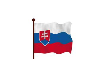 slovakia animerad video höjning de flagga, introduktion av de Land namn och flagga 4k upplösning.