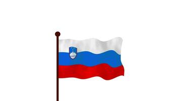 Slovenië geanimeerd video verhogen de vlag, invoering van de land naam en vlag 4k oplossing.