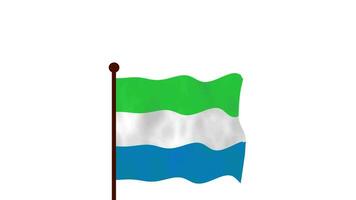 Sierra Leone geanimeerd video verhogen de vlag, invoering van de land naam en vlag 4k oplossing.