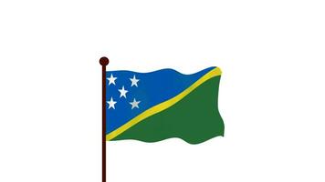 Solomon Islands animated video raising the flag, introduction of the country name and flag 4K Resolution.
